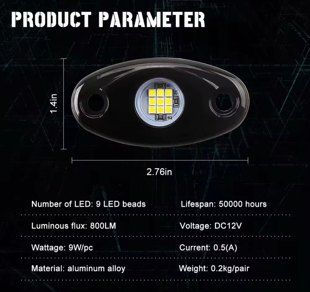 12v Rock light for Surron, Talaria, Eride, and etc